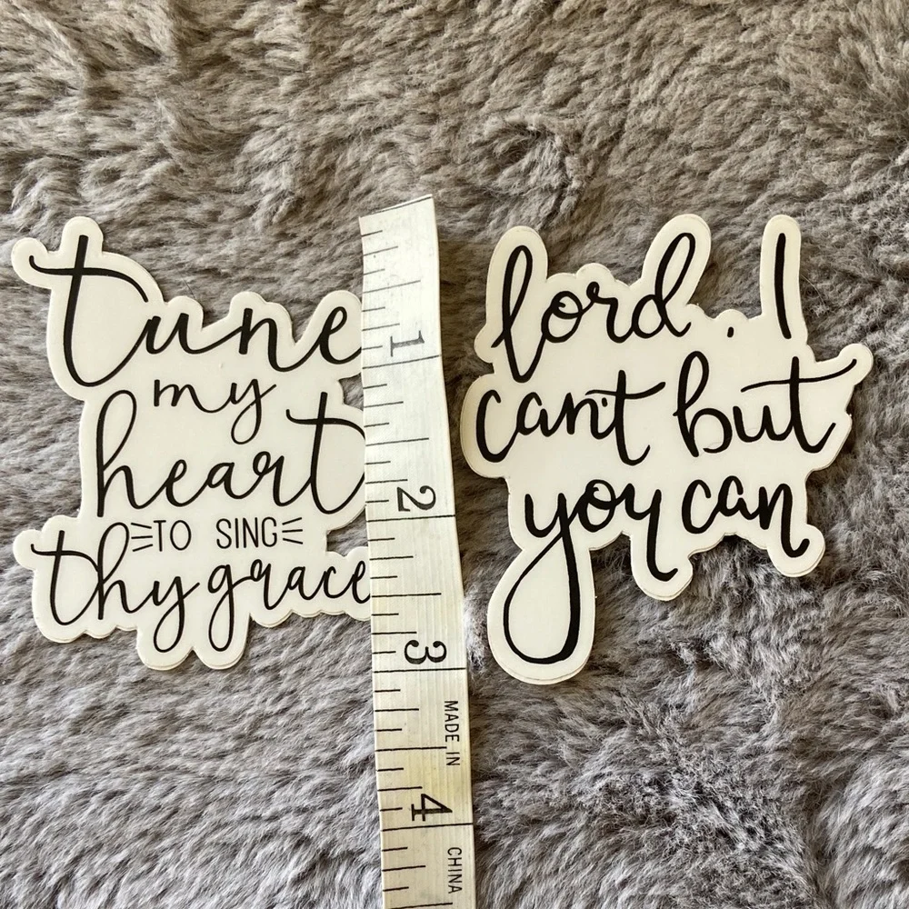 Lot of‎ 11 Inspirational Stickers with Black and White Script